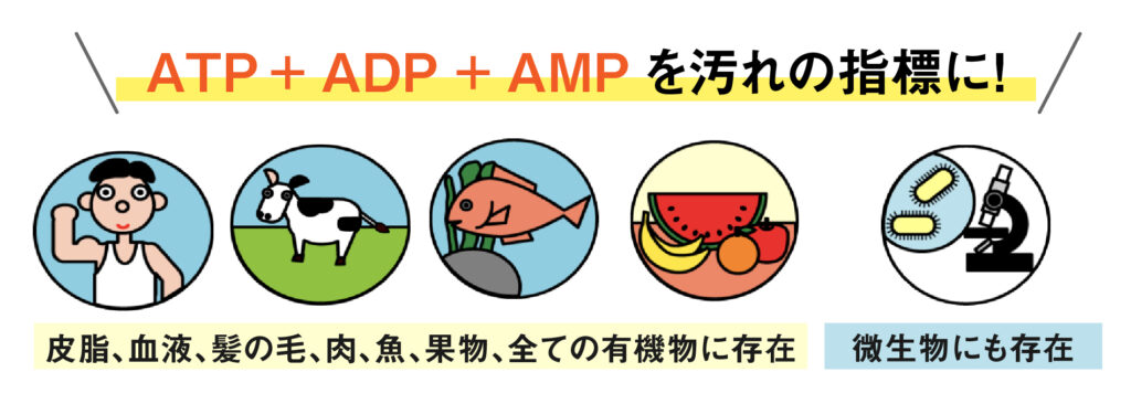 ATP・ADP・AMPを汚れを指標に
